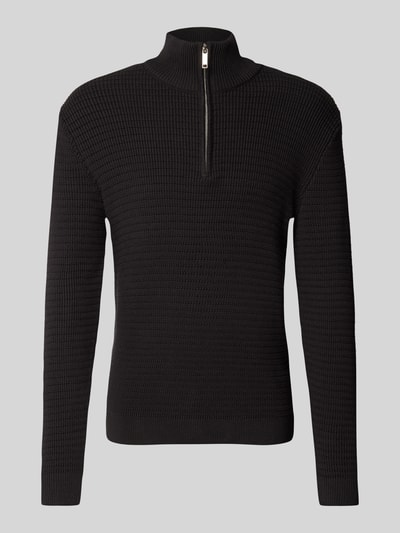 SELECTED HOMME Gebreide pullover met opstaande kraag, model 'THEO' Zwart - 2