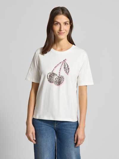 Marc Cain T-shirt z nadrukiem z motywem Biały 4