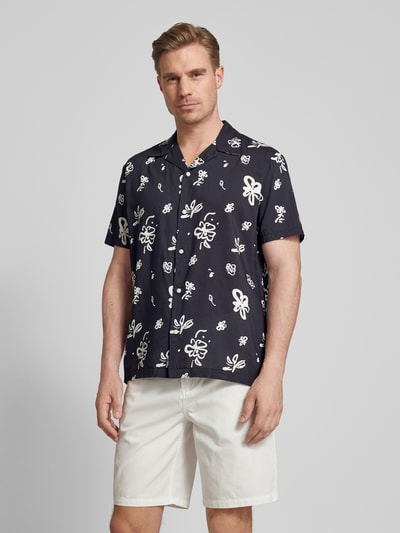 SELECTED HOMME Regular fit vrijetijdsoverhemd met all-over motief Zwart - 4