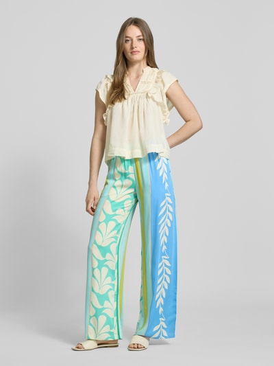 Milano Italy Marlenebroek van pure viscose met elastische band Bleu - 1