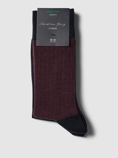 Christian Berg Men Socken im 2er-Pack mit Label-Detail Marine 3