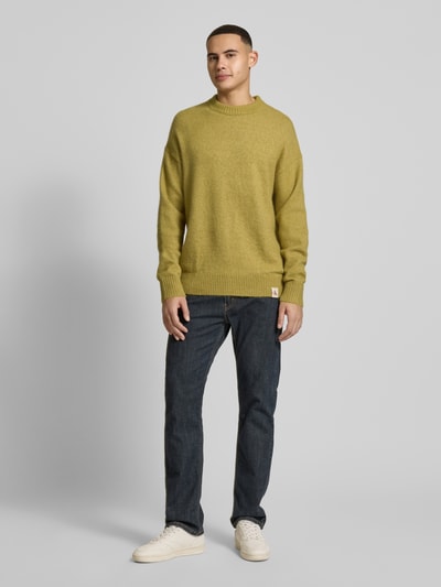 Calvin Klein Jeans Strickpullover mit überschnittenen Schultern Oliv 1