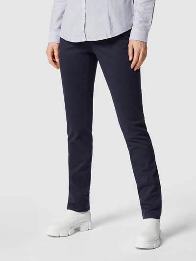 Brax Slim fit broek met siersteentjes, model 'Mary' Marineblauw - 4