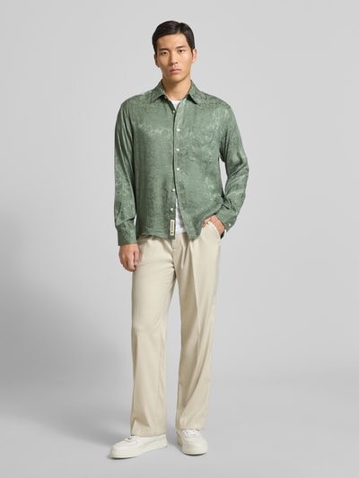 WOODBIRD Vrijetijdsoverhemd met knoopsluiting, model 'Buzo' Lindegroen - 1