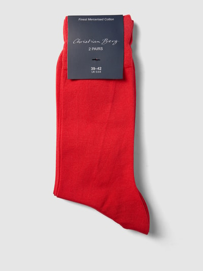 Christian Berg Men Socken mit Rippenbündchen im 2er-Pack Hellrot 3