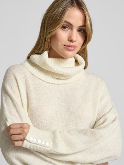 ICHI Regular Fit Strickpullover mit Alpaka-Anteil Modell 'IHKAMARA' Weiss 3