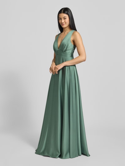 Jake*s Cocktail Sukienka wieczorowa o kroju regular fit z dekoltem w serek Trawiasty zielony 1