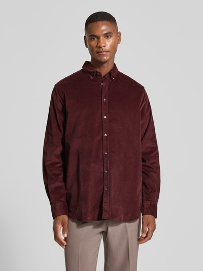 Christian Berg Men Vrijetijdsoverhemd met knoopsluiting Metallic rood - 4