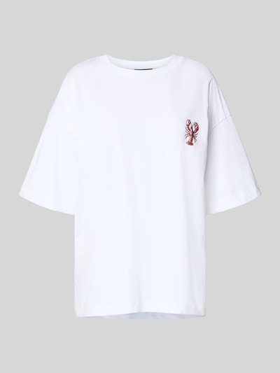 Pieces T-shirt o luźnym kroju z czystej bawełny model ‘TOBSTER’ Biały 2