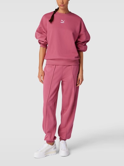 Puma Bluza o kroju oversized z wyhaftowanym logo Fiołkoworóżowy 1