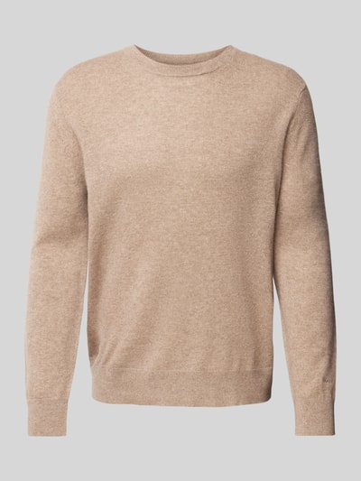 Gant Strickpullover aus Kaschmir mit Rundhalsausschnitt Khaki Melange 1