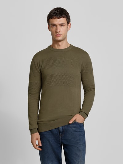Lindbergh Gebreide pullover met ribboorden Leem - 4