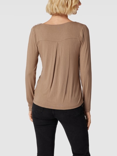 Taifun Longsleeve mit Allover-Print Taupe 5