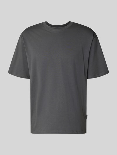Produktfoto, Oversized T-Shirt Modell 'FISHER' von Blend in dunklem Grau, reine Baumwolle, Rundhalsausschnitt, glatte Struktur