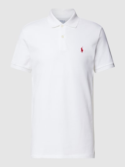 Polo Ralph Lauren Tailored Fit Poloshirt mit Label-Stitching Weiss 2