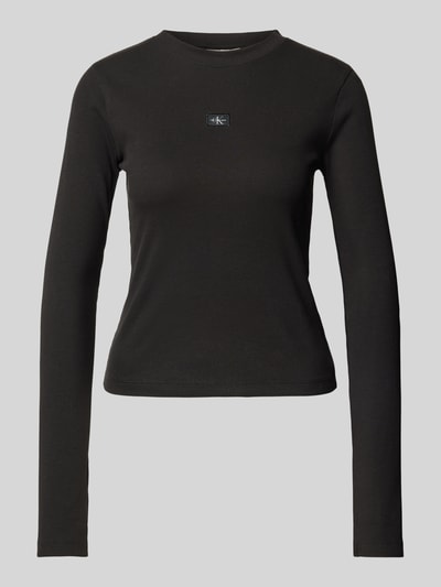 Calvin Klein Jeans Longsleeve mit geripptem Rundhalsausschnitt Black 2