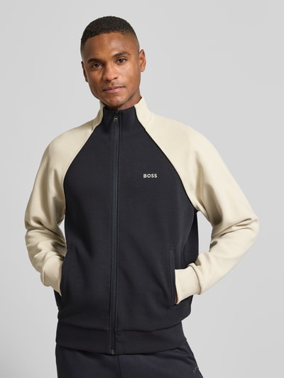 BOSS Green Regular Fit Sweatjacke aus Baumwoll-Mix Dunkelblau 4