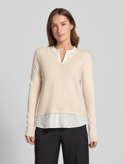 comma Strickpullover mit Strukturmuster Sand 4
