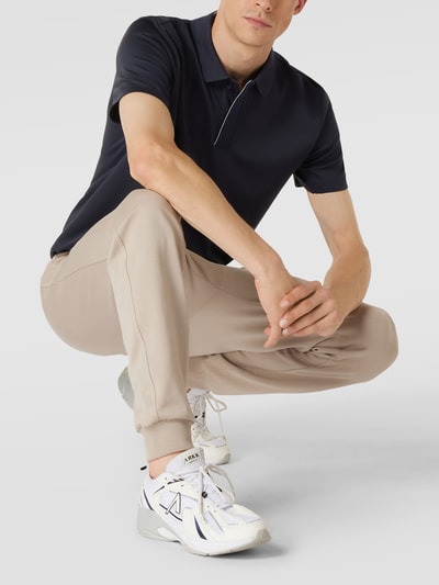 HUGO Poloshirt met geribde kraag, model 'Dekok' Marineblauw - 1