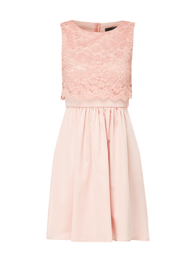 Marie Blanc Cocktailkleid aus Satin mit Spitzenbesatz Rose 2