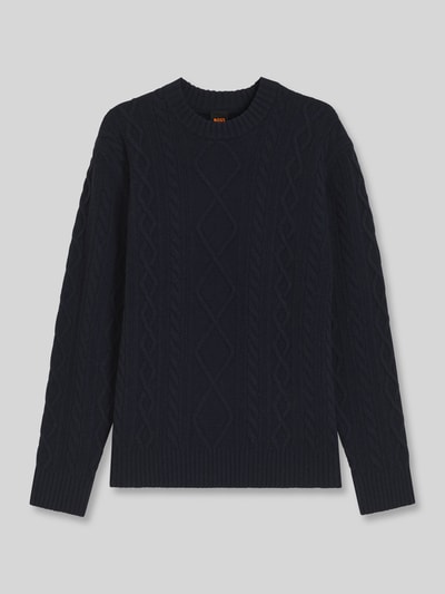BOSS Orange Pullover aus Schurwolle mit Zopfstruktur Marine 2