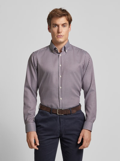 Christian Berg Men Koszula biznesowa o kroju regular fit z kołnierzykiem typu button down Oberżynowy 4