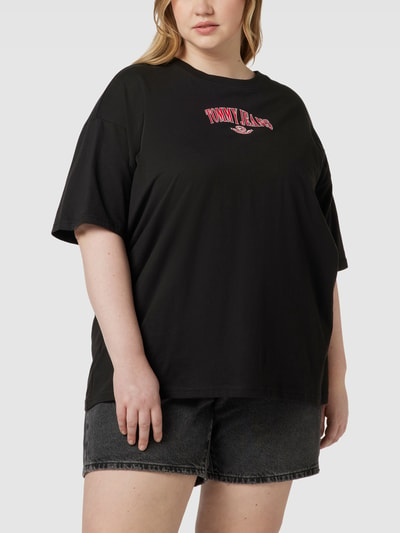 Tommy Jeans Curve PLUS SIZE T-Shirt mit Label-Print Modell 'VARSITY' Black 4