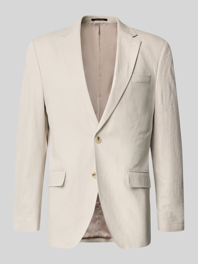 Produktfoto, Sakko aus Leinen-Mix mit Pattentaschen von Christian Berg Men in Beige, Regular Fit, Reverskragen, Knopfverschluss, glatte Textur