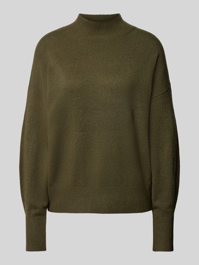 s.Oliver RED LABEL Relaxed Fit Strickpullover aus Baumwoll-Woll-Mix mit Stehkragen Khaki 2