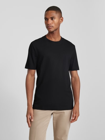 BOSS T-Shirt mit geripptem Rundhalsausschnitt Modell 'TIBURT' Black 4