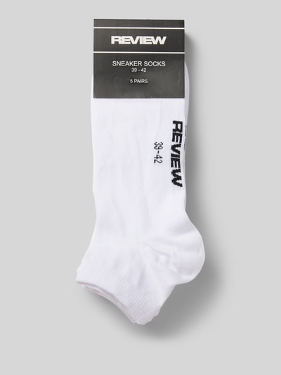 REVIEW Sneakersocken mit elastischem Rippenbündchen im 5er-Pack Weiss 3