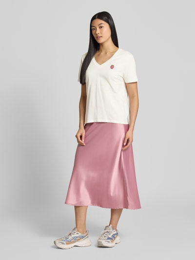 ICHI T-Shirt mit Motiv-Stitching Modell 'KENNEDY' Offwhite 1