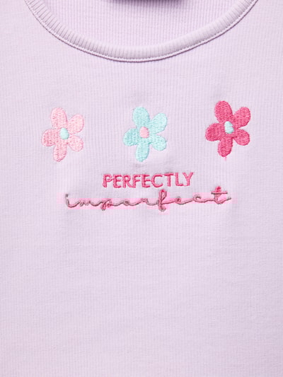 Happy Girls Top z wyhaftowanymi motywami Jasnofioletowy 2