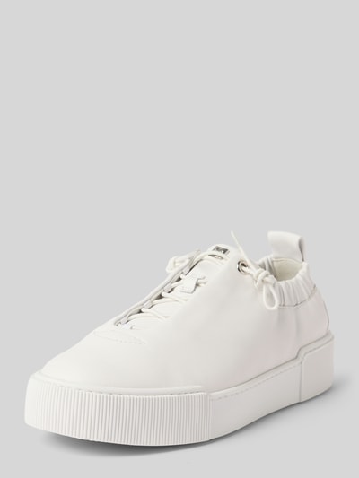 Productfoto, Sneaker aus Leder mit Schnürung van Högl in wit, afgeronde neus, veters, rubberen zool, hakhoogte 4 cm, schachthoogte 6 cm, schachtwijdte 6 cm.