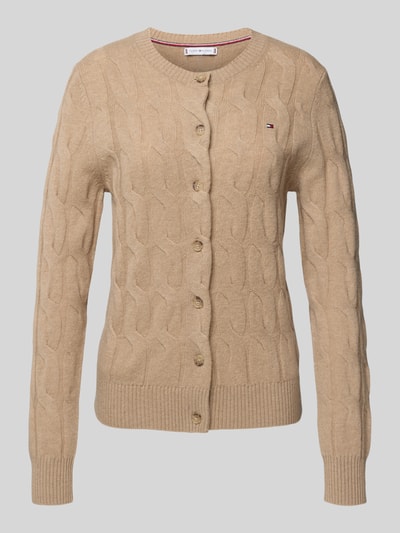 Tommy Hilfiger Regular fit gebreid jack met kabelpatroon van zuivere wol Camel - 2