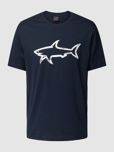 Paul & Shark T-shirt met labelprint Marineblauw - 2