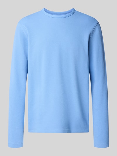 Produktfoto, Longsleeve mit Strukturmuster und Rundhalsausschnitt von MCNEAL in Hellblau, Regular Fit, Baumwoll-Mix mit Stretch-Anteil.