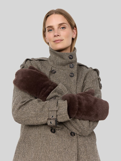 Soyaconcept Fäustlinge mit kuscheligem Fleece-Futter Dunkelbraun 1