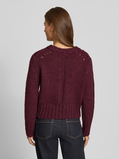 Topshop relaxed fit gebreide pullover met katoen-aandeel Aubergine - 5