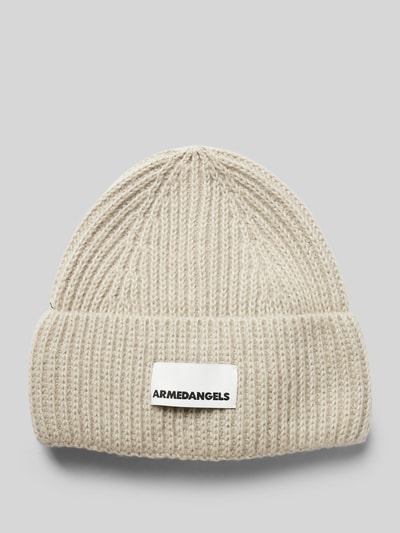 Armedangels Czapka beanie z naszywką z logo model ‘Kayaas’ Beżowy 1