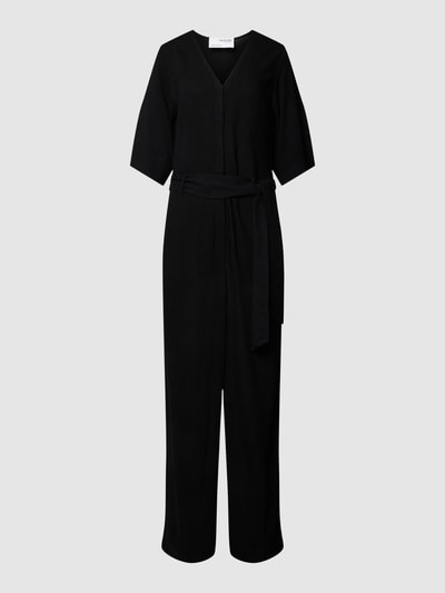 Selected Femme Jumpsuit met V-hals, model 'VIVA' Zwart - 2