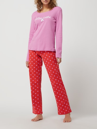 LOUIS & LOUISA Pyjama mit Stretch-Anteil  Rot 1