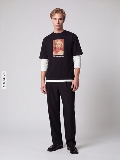 Don´t Waste Culture Regular Fit T-Shirt aus reiner Baumwolle Modell 'ARLOI' Black 1