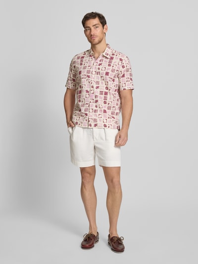 Marc O'Polo Regular Fit Freizeithemd aus reiner Baumwolle  Bordeaux 1