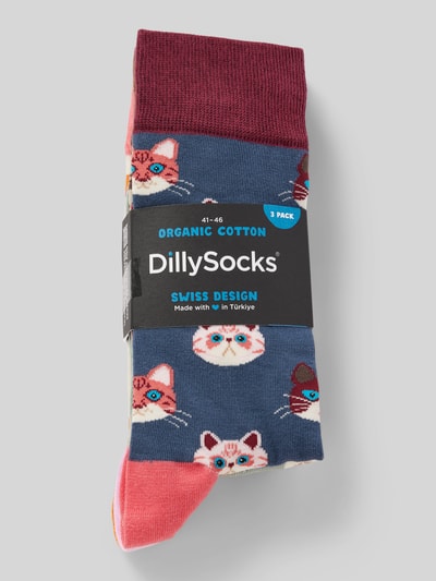 DillySocks Sokken met motiefstitching in een set van 3 paar, model 'Precious Pets' Offwhite - 3