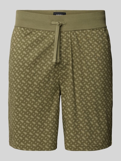 BOSS Szorty z dzianiny dresowej o kroju relaxed fit z czystej bawełny Khaki 2