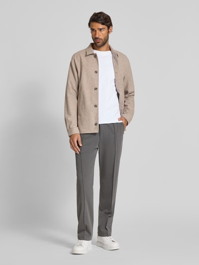 Lindbergh Relaxed Fit Hemdjacke mit Brusttasche Sand 1