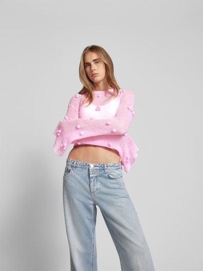 ROTATE Longsleeve mit gerippten Abschlüssen Pink 4