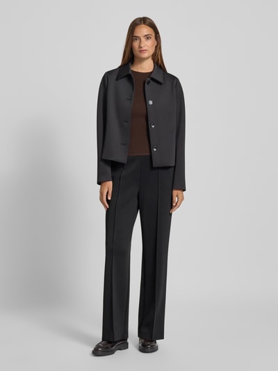 s.Oliver BLACK LABEL Straight leg broek met elastische band Zwart - 1