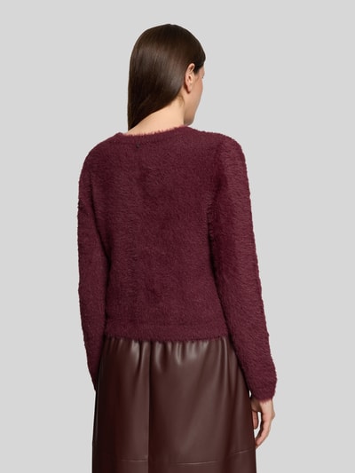 ROBE LÉGÈRE Regular fit gebreid jack van katoenmix Bordeaux - 5
